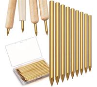 Therwen 12 Pack Flint Knapping Tool, 3.5 Inch Brass Nails for Wood or Antler Handles 20d Gold Nails for Flint Knapping, Pressure Flaking and Stone Refining