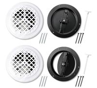 Therwen 2 Set 6 Inch Round Vent Cover Ceiling Diffuser with Steel Butterfly Damper, Fitting in 6 Inch Duct, HVAC Vent Duct Cover Replacement, Outer Dimensions: 9-15/16", Diamond Shaped