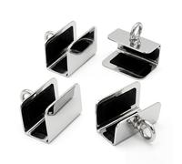 Therwen 4 Pcs Square Rail Adaptor for 1.25" Square Rails Pontoon Fender Clips Stainless Steel Marine Fender Holder for Pontoon Boats Dock Lines Bumpers Rope Mount