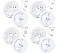 Therwen 4 Set 8 Inch Round Vent Cover Ceiling Diffuser HVAC Vent Duct Cover Replacement with Steel Butterfly Damper Fitting in 8 Inch Duct, Outer Dimensions: 12-15/16"