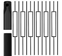 Therwen Stair Spindles 1/2 x 44" Single Rectangle Hollow Square Wrought Iron Balusters Plain Bar Balusters for Deck Railing Metal Decorative Deck Spindles Modern Staircase Balusters, Black (24 Pcs)