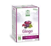 Thés de la Pagode - Organic Gingo Tea - Green Tea with Ginkgo biloba - Promotes Good Circulation - Box of 60 infusettes