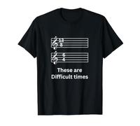 These are Difficult Times Music Value Graphic T-Shirt, Men, Black, M