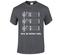These are Difficult Times T-Shirt Men's Funny Musician Music Tee Top(Charcoal,3XL)