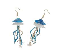 These beautiful blue jellyfish earrings feature a portable design that is perfect for adding natural style to your outfit. Artistic nautical style earrings, フリーサイズ
