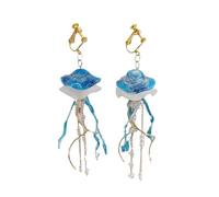 These beautiful blue jellyfish earrings feature a portable design that is perfect for adding natural style to your outfit. Artistic nautical style earrings, フリーサイズ