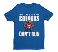 These Colours Don’t Run T-Shirt - Union Jack - Funny Graphic Men's T-Shirt - Casual Printed Tee - Great Gift for Dad, Husband or Brother - Blue - 3XL