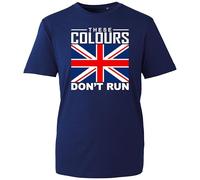 These Colours Don't Run T-Shirt, Union Jack Pride Patriot No Backing Down UTK March Shirt, Gift Unisex Tee Top (Navy, 3XL Years)