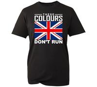 These Colours Don't Run T-Shirt, Union Jack Pride Patriot No Backing Down UTK March Shirt, Gift Unisex Tee Top (Black, M)