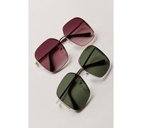 These Eyes Square Sunglasses at Free People in Night Teal - female