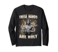 These Hands are Holy Funny Jesus Boxer Boxing Meme Bootleg Long Sleeve T-Shirt