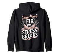 These Hands Fix What Stress Breaks Massage Therapist Zip Hoodie