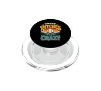 These Pitches Be Crazy Funny Baseball PopSockets PopGrip for MagSafe
