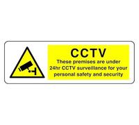 These Premises Are Under 24Hr Cctv Surveillance For Your Personal Safety And Security - safety sign - 3mm Aluminum Dibond for indoor/outdoor usage (450mm x 150mm) 5m Viewing Distance.