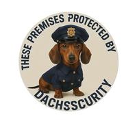 These Premises Protected by Dachshund Security Funny Tin Sign Vintage Style Home Bar Garden Wall Plaque Decor Metal Poster 8x8 Inch