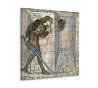 Theseus And The Minotaur In The Labyrinth Print - Edward Burne-Jones Pre-Raphaelite Mythology Inspired Wall Art Art Print Wall Photo Paint Hanging Picture Family Bedroom Decor Gift Frame 16x16inch(40x