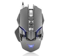 Theshy Mechanical Wired Mouse White Cw50 Wired Gaming Mouse 7 Buttons 3200Dpi Tuning 4 Color Breathing Led Light (gray)