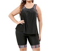 TheSosy Plus Size Swimwear for Women Athletic Tummy Control Swimsuit Surfing Rash Guard Swimming Costume Modest Swimwear Summer Beach Bathing Suit Tankini Beachwear Ladies Sport Swimming Costume