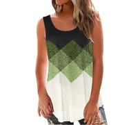 TheSosy Tank Top for Women Sleeveless Summer Tops Sale Clearance Ladies Solid Vest Cami Plain Basic Tops Blouse Crewneck Shirts Casual Loose Fit Blouse Tunic T Shirts Tees Swing Tank Tops