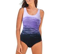 TheSosy Womens One Piece Swimsuit Tummy Control Push Up Monokinis Swimwear Criss Cross Back Swimsuits Sexy Print Swimming Costume Slimming Sports Bathing Suit Athletic Padded Swimsuits Purple
