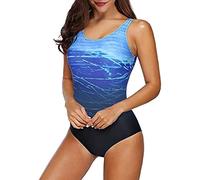 TheSosy Womens One Piece Swimsuit Tummy Control Push Up Monokinis Swimwear Criss Cross Back Swimsuits Sexy Print Swimming Costume Slimming Sports Bathing Suit Athletic Padded Swimsuits Sky Blue