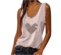 TheSosy Womens Vest Tee Top UK Summer Tshirt Tops Women's Casual Solid U-Neck Sleeveless Blouse Loose Vest Camisole Ladies Tunic Sleeveless Shirts Casual Basic Tank Tops