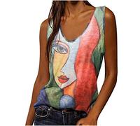 TheSosy Womens Vest Tee Top UK Summer Tshirt Tops Women's Casual Solid U-Neck Sleeveless Blouse Loose Vest Camisole Ladies Tunic Sleeveless Shirts Casual Basic Tank Tops