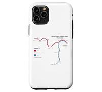 Thessaloniki Greece Metro Train Railway - Souvenir Route Map Case for iPhone 11 Pro