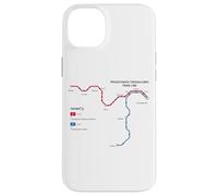 Thessaloniki Greece Metro Train Railway - Souvenir Route Map Case for iPhone 14 Plus