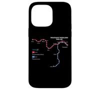 Thessaloniki Greece Metro Train Railway - Souvenir Route Map Case for iPhone 14 Pro Max