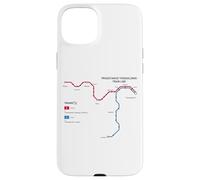 Thessaloniki Greece Metro Train Railway - Souvenir Route Map Case for iPhone 15 Plus