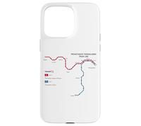 Thessaloniki Greece Metro Train Railway - Souvenir Route Map Case for iPhone 15 Pro Max