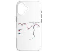 Thessaloniki Greece Metro Train Railway - Souvenir Route Map Case for iPhone 16