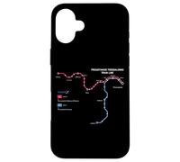 Thessaloniki Greece Metro Train Railway - Souvenir Route Map Case for iPhone 16 Plus