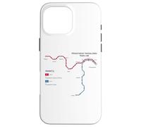 Thessaloniki Greece Metro Train Railway - Souvenir Route Map Case for iPhone 16 Pro Max