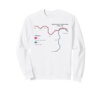 Thessaloniki Greece Metro Train Railway - Souvenir Route Map Sweatshirt