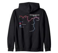 Thessaloniki Greece Metro Train Railway - Souvenir Route Map Zip Hoodie