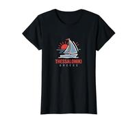 Thessaloniki Greece Sailboat Sunset Design Value Graphic T-Shirt