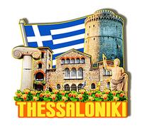 Thessaloniki Greece Wooden Magnet 3D Fridge Magnets Travel Collectible Souvenirs Decorations Handmade Crafts 3