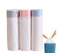 THETAG 15-20L Drawstring Bin Bags Extra Strong Leak Proof Bin Liners Rubbish Bags Heavy Duty Degradable Trash Bags for 15-20L Bins 45 * 50CM Drip Resistant Unscented 60PCS