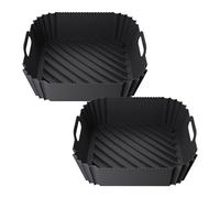 THETAG 2pcs Silicone Air Fryer Liner, Large Air Fryer Liners Square for Ninja Air Fryer Pro 4.7L/5.6L/6.2L, Cosori 5.5L/6L/6.4L, Square Air Fryer Accessories for Ninja 5.6L/ Instant 5.7L/10L Air Fryer