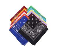 THETAG Bandanas, 12PCS Paisley Bandanas Multifunction Colored Cycling Headband Neckerchief Handkerchief for Men Women Hip-Hop Sporting（12 Colors）