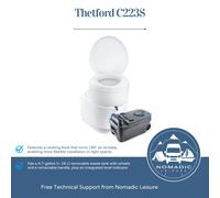 THETFORD C223S CARAVAN MOTORHOME CAMPERVAN CASSETTE TOILET ELECTRIC FLUSH