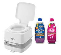 THETFORD PORTA POTTI 335 QUBE MINI CHEMICAL CAMPING CARAVAN TOILET + DUO PACK