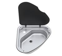 Thetford Series 33 Triangular Sink with Glass Lid, Left Hand, 480mm
