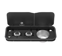 Thetford Hob & Sink Combination Topline Series 111 Longside Black Glass Compact 12V