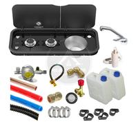 THETFORD TOPLINE 111 BULK HEAD REG HOT & COLD TAP HOB SINK FULL INSTALLATION KIT