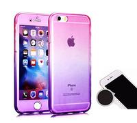 TheTransporter Slim 360 degree Protective Front and Back Full Coverage TPU Silicone Gel Case Cover For Apple iPhone 7 4.7 inch Pink/Purple