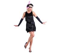 Thetru 20s Charleston Fringe Dress with Gloves