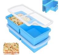 Theuwnee Silicone Freezer molds, 2-Cup Silicone Freezer Trays with Lid,Soup Freezer Container Large Ice Cube Molds, Perfect for Storing Lasagna, Leftovers, Sauces, Portioned Meals,Dishwasher Safe